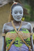 Sick woman during a healing dance, healing ceremony, Nkala, Bandundu Province, Democratic Republic