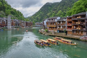 Chinese tourist attraction destination, Feng Huang Ancient Town (Phoenix Ancient Town) on Tuo Jiang