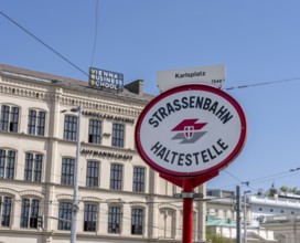 Tram stop, Karlsplatz, Vienna, Austria, Europe