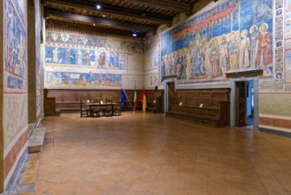 Frescoes in the Council Hall, Sala di Dante, Palazzo del Popolo, San Gimignano, Province of Siena,