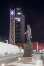 Leipzig Leibnitz monument on the new university campus