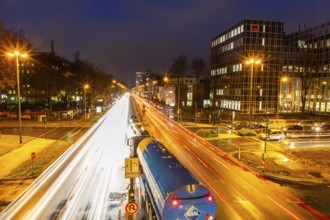 Bundesstrasse B224, Alfredstrasse, in Essen Rüttenscheid, evening rush hour traffic, this area