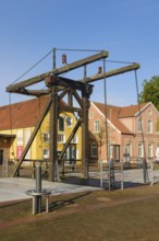 Bridge on the main canal, bascule bridge, Papenburg, Emsland, Lower Saxony, Germany, Europe