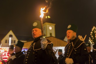 Miners pay their respects on the Schlossplatz