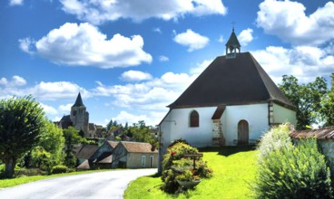 Land of Troncais. Ainay le Chateau. Saint Rochs chapel built in the 15th century. Allier department