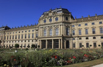 Old town of Würzburg, the Würzburg Residence, view from the courtyard garden, UNESCO World Heritage