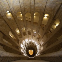 Interior photograph, view from top to bottom, bell tower, Franzoesischer Dom, Gendarmenmarkt,