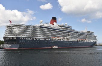 Cruise ship Queen Elizabeth in the port of Rostock Warnemünde, Germany, Europe