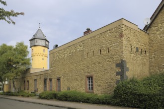 Gothic watchtower with stone wall Sachsenhäuser Warte, Sachsenhausen, Main, Frankfurt, Hesse,