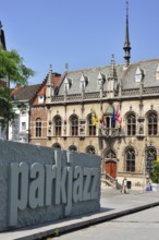 The medieval town hall on the main square of Kortrijk, Belgium, Europe