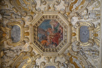 Ceiling painting, Doge's Palace, San Marco district, Venice, Veneto region, Italy, Europe