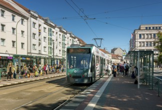 Tram stop at Platz der Deutschen Einheit, Potsdam, Brandenburg, Germany, Europe