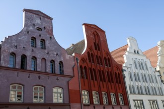 Old town houses in Wismar, detail, facade, Hanseatic city, Mecklenburg, Baltic Sea, Germany, Europe