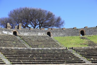 The theatre, Pompeii, ancient city in Campania on the Gulf of Naples, buried during the eruption of