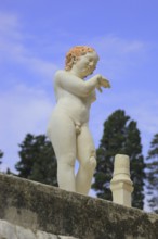 Angel figure at the Nonio Balbo Terrace, ruined city of Herculaneum, Campania, Italy, Europe