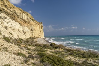 Beach on the cliffs of Cape Aspro near Pissouri, Cyprus, Europe