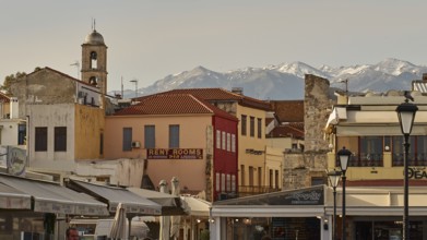 Panorama shot, Lefka Ori, White Mountains, Snowy Mountains, Venetian Old Town, Venetian Harbour,