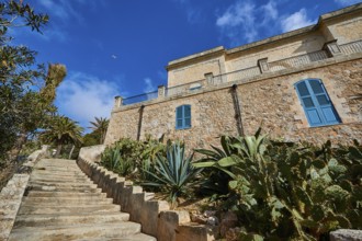 Super wide angle shot, Historic building, Levanzo town, Levanzo, Egadi Islands, Sicily, Italy,