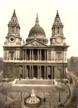 St Paul's Cathedral St Paul's Cathedral, a cathedral in London, ca 1895, England, Historical,