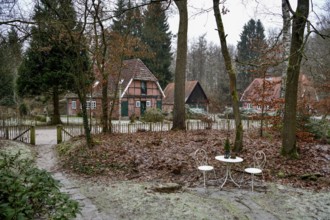 Brick houses, Soderstorf, Lüneburg Heath nature Park, Lüneburg County, Lower Saxony, Germany,