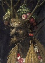 Vier Jahreszeiten in einem Kopf, Four Seasons in One Head, Painting by Giuseppe Arcimboldo,