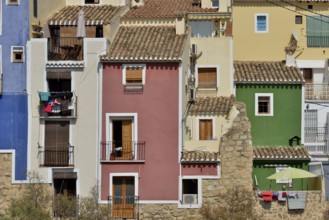 Colourful façades, Villajoyosa or La Vila Joiosa, Costa Blanca, Spain, Europe