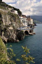 View of the small town Amalfi, Amalfi Coast, Costiera Amalfitana, Province of Salerno, Campania,