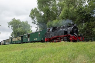 Rasender Roland steam railway, Lauterbach, Putbus, Rügen Island, Mecklenburg-Western Pomerania,