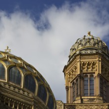 Tambour dome covered with gilded ribs, New Synagogue Berlin, detail, Germany, Europe