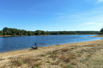 Land of Troncais. Pond of Pirot whose extent is 78 hectares. Allier department. Auvergne Rhone