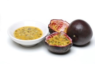 Passion fruit, pulp in shell (Passiflora) , passion fruit