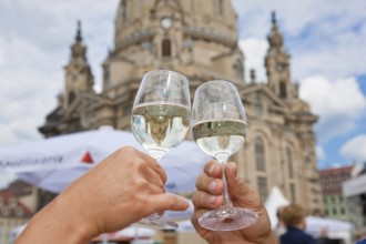 Dresden city festival wine festival on the neumarkt