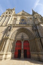 Portal of the Roman Catholic Cathedral of Saint-Pierre de Vannes in the old town of Vannes,