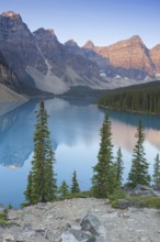 Glacial Moraine Lake in the Valley of the Ten Peaks, Banff National Park, Alberta, Canada, North