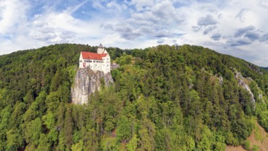 Prunn Castle, hilltop castle, first mentioned in 1037, stands on steep limestone cliff on