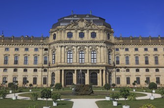 Old town of Würzburg, the Würzburg Residence, view from the courtyard garden, UNESCO World Heritage