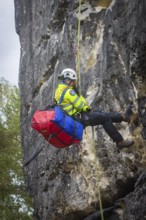 Winch rescue training of the rescue helicopter, Christoph 62, on the occasion of the 50th