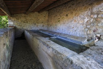 Old washing place at Château d Esparron, Esparron-de-Verdon, Provence-Alpes-Côte d'Azur, Provence,