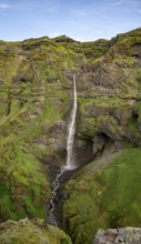 Hangandifoss Waterfall in Múlagljúfur Canyon, Sudurland, Iceland, Europe