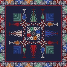 Decorative Palestinian seamless pattern in colors, traditional Tatreez embroidery, vector