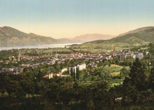 Panorama of Aix, France, c. 1890, Historic, digitally enhanced reproduction of a photochrome print