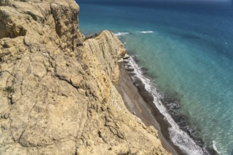 Beach on the cliffs of Cape Aspro near Pissouri, Cyprus, Europe