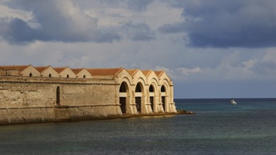 Green sea, Dark clouds, Dramatic light, Tonnara, Old tuna factory, Favignana town, Main town,