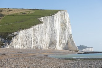 Cuckmere Haven, The Seven Sisters chalk cliffs, South Downs, England, United Kingdom, Europe