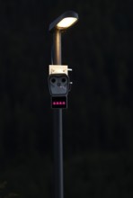 Surveillance camera on a street lamp, Luis Trenker Promenade, walking path, Ortisei, Ortisei, Val