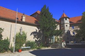 Schwansee Castle on the Schwanberg, Rödelsee, Kitzingen County, Lower Franconia, Bavaria, Germany,