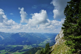 View from the Wendelstein into the surroundings, August, Bavaria, Germany, Europe