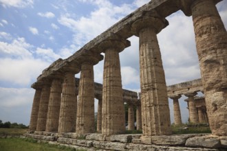 The Basilica, Temple of Hera, in Paestum, Campania, Italy, Europe