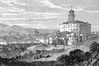 Monte Rotondo in the Papal States, 1869, Rome, Italy, Historic, digitally restored reproduction of