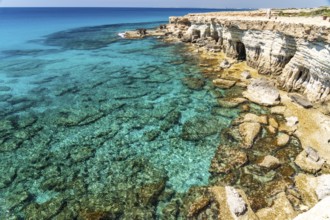 Sea Caves, coast with cliffs and caves near Agia Napa, Cyprus, Europe